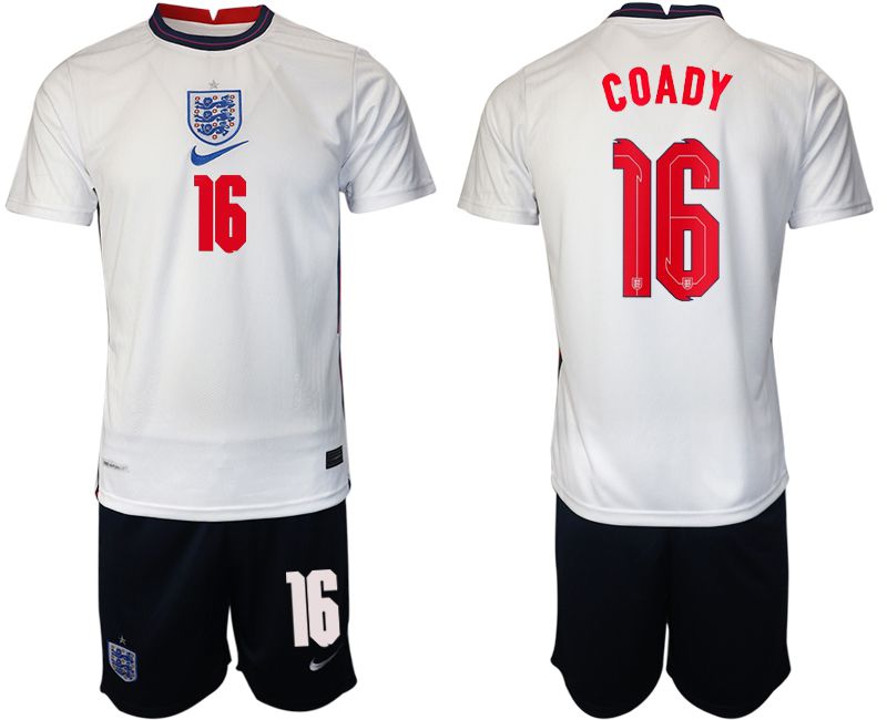 Men 2020-2021 European Cup England home white #16 Nike Soccer Jersey